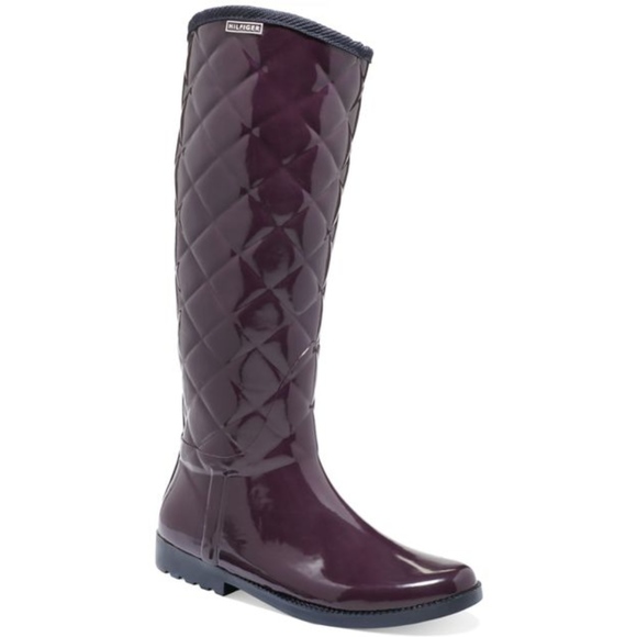 Tommy Hilfiger Shoes - Tommy Hilfiger purple quilted rain boots NWOB